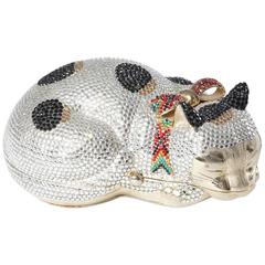 Judith Lieber Crystal Sleeping Cat Minaudière circa 1970s