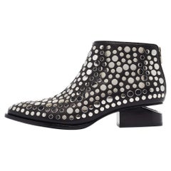 Alexander Wang - Bottines en cuir noir clouté Gabis - Taille 36,5