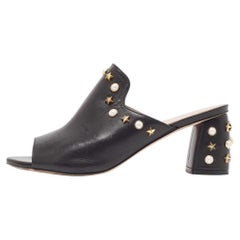 Stuart Weitzman - Mules in pelle nera impreziosite Taglia 38,5