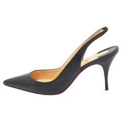 Christian Louboutin Navy Blue Leather Kate Slingback Pumps Size 40