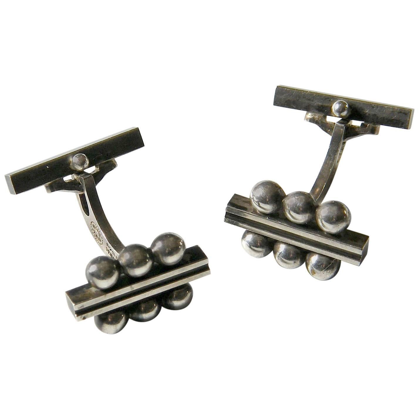 Harald Nielsen for Georg Jensen Sterling Geometric Cufflinks