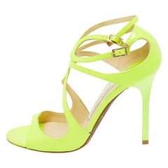 Jimmy Choo Sandales en cuir jaune fluo Taille 36