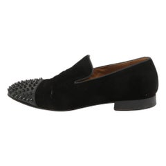 Christian Louboutin Velours Noir Spooky Spikes Smoking Slippers Taille 41