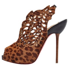 Christian Louboutin Brown Leopard Print Calf Hair Markesling Pumps Size 36.5