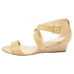 Jimmy Choo Yellow Patent Leather Chiara Sandals Size 36