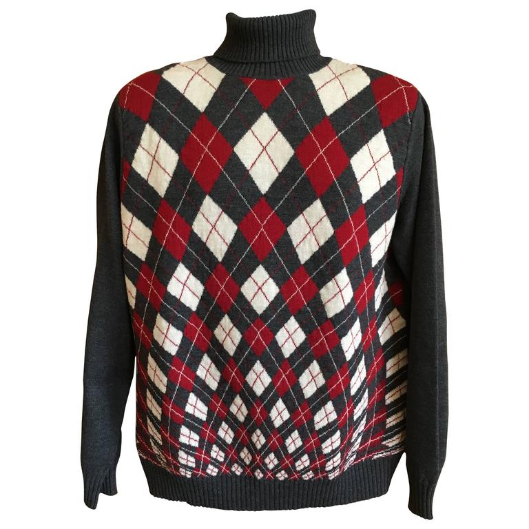 Jean Paul Gaultier Homme Argyle Sweater For Sale at 1stDibs