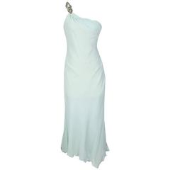 Versace Atelier One Shoulder Silk Dress circa late 1980s. 9