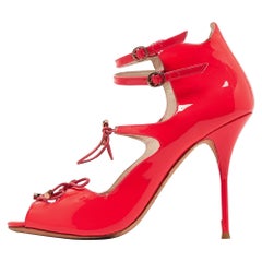 Sophia Webster Sandalias con correa en el tobillo de charol rosa neón talla 39,5