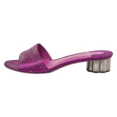 Salvatore Ferragamo Purple Satin Gorizias Sandals Size 40