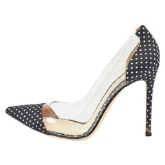 Gianvito Rossi escarpins à pois noirs/blancs et plexiglas PVC taille 37,5