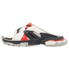 Balenciaga Multicolor Nylon and Leather Flat Sandals Size 44