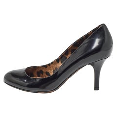 Dolce & Gabbana Black Patent Leather Round Toe Pumps Size 37