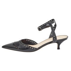 Dior Black Leather Slingback Pumps Size 37.5