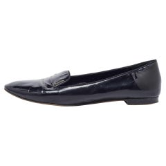 Prada Black Patent Leather Smoking Slippers Size 41