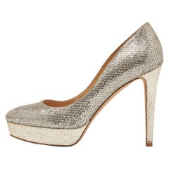 Jimmy Choo - Pumps con piattaforma Eros in oro e glitter grossolani - misura 39,5