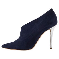 Malone Souliers Blue Suede D'orsay Pointed Toe Pumps Size 39