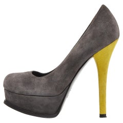 Fendi Grey Suede Fendista Platform Pumps Size 37