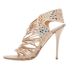 Giuseppe Zanotti Beige Suede and Leather Sandals Size 37