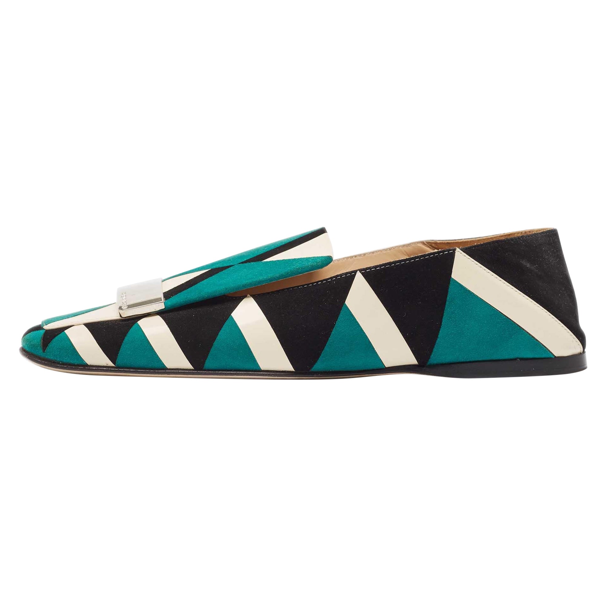 Sergio Rossi Multicolor Suede Flat Mules Size 36