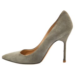 Manolo Blahnik Grey Suede BB Pumps Size 38