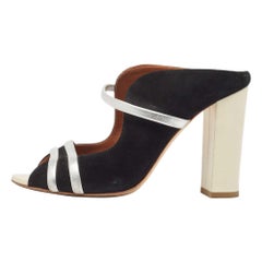 Malone Souliers Sandales Maureen en daim et cuir noir/argent Taille 38