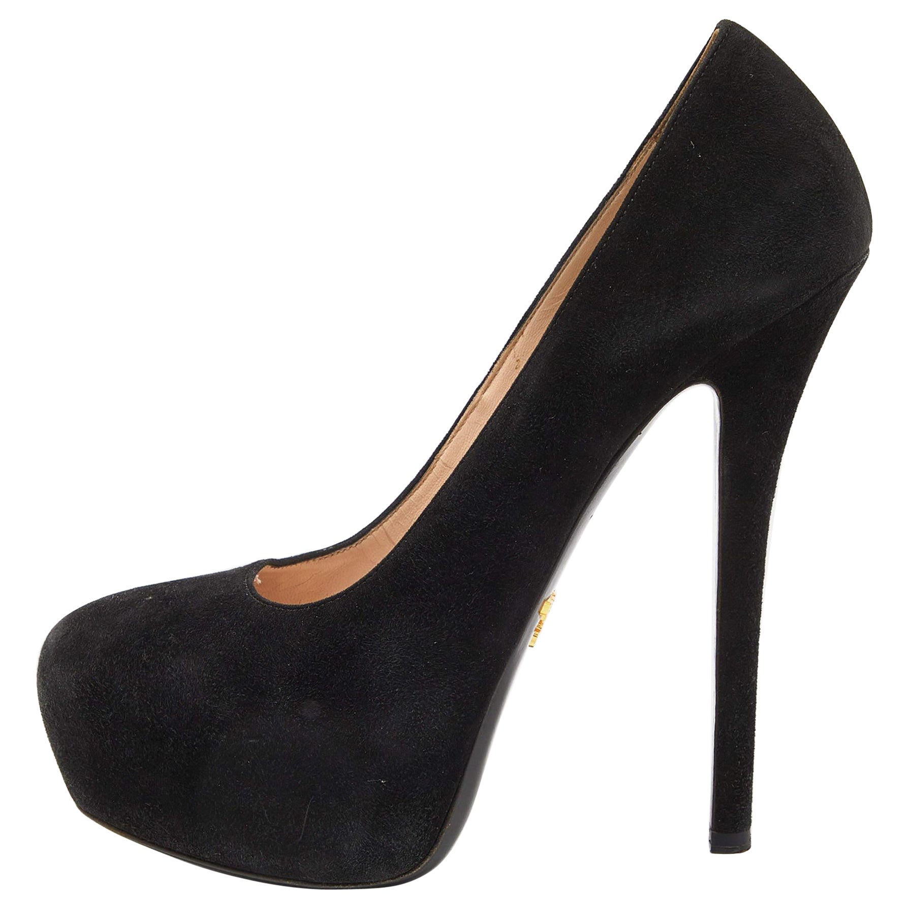 Bombas de plataforma de ante negro Prada talla 39