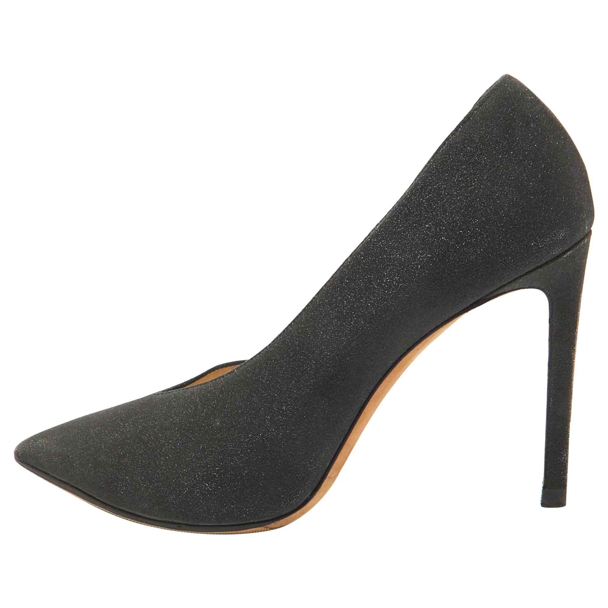 Jimmy Choo Black Glitter Sophia Pumps Size 36.5 For Sale
