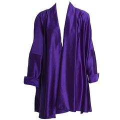 1990s GIANFRANCO FERRE' Purple Taffeta Swing Jacket 8