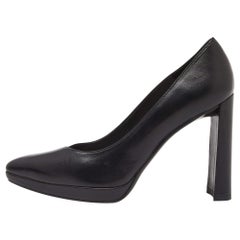 Stuart Weitzman - Décolleté con plateau in pelle nera misura 38,5
