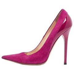 Jimmy Choo Purple Suede and Patent Leather Kayomi Pumps Size 39.5