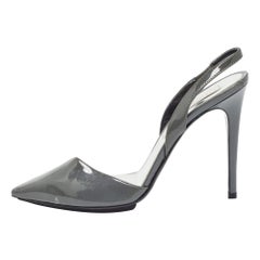 Stella McCartney Zapatos de tacón de charol gris talla 36.5