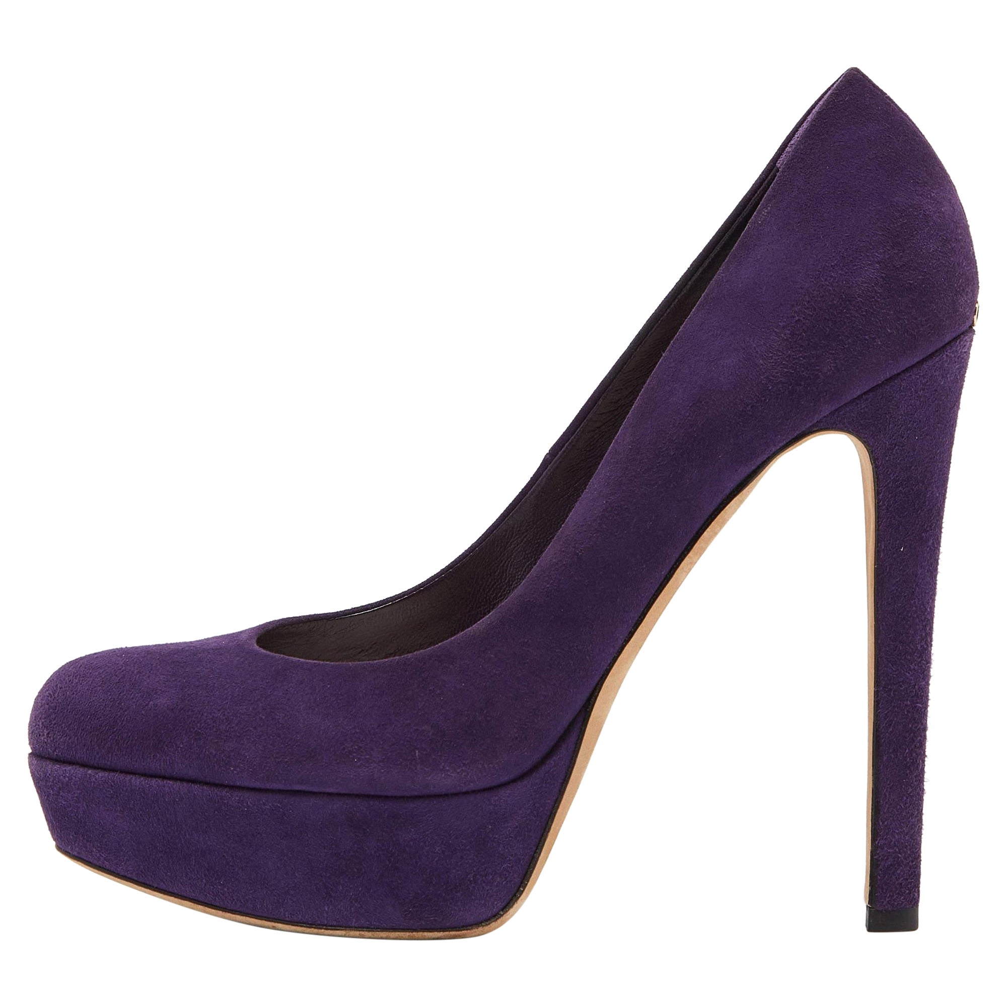 Dior Pumps con piattaforma in camoscio viola Miss Dior Taglia 38