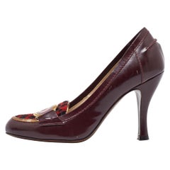 Etro escarpins bordeaux/rouge en cuir et velours taille 36