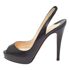 Christian Louboutin No Prive Slingback Pumps en cuir noir Taille 35