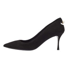 Nicholas Kirkwood Bombas de ante negro con detalle de perlas de imitación Talla 38