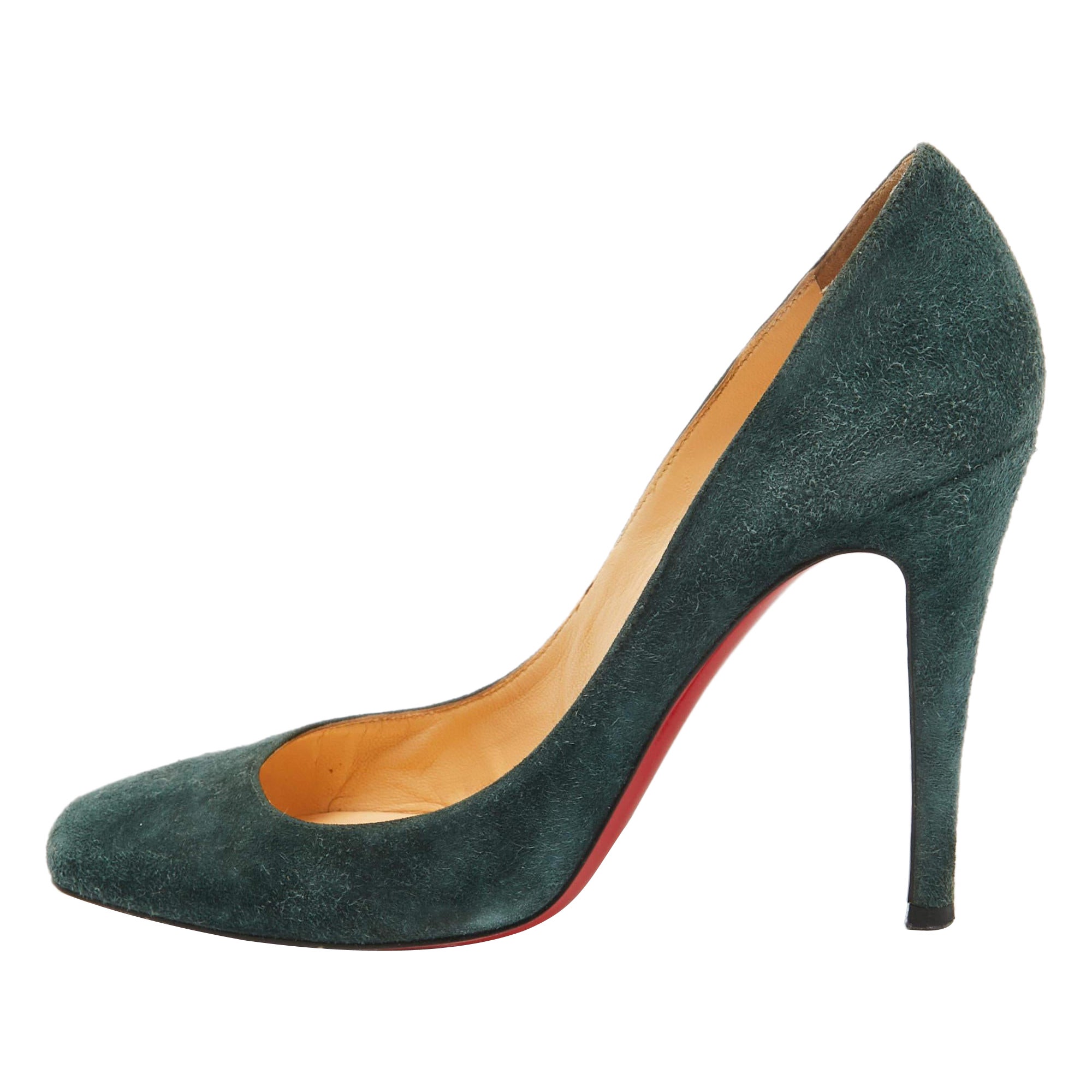 Christian Louboutin escarpins particules en daim vert foncé, taille 38