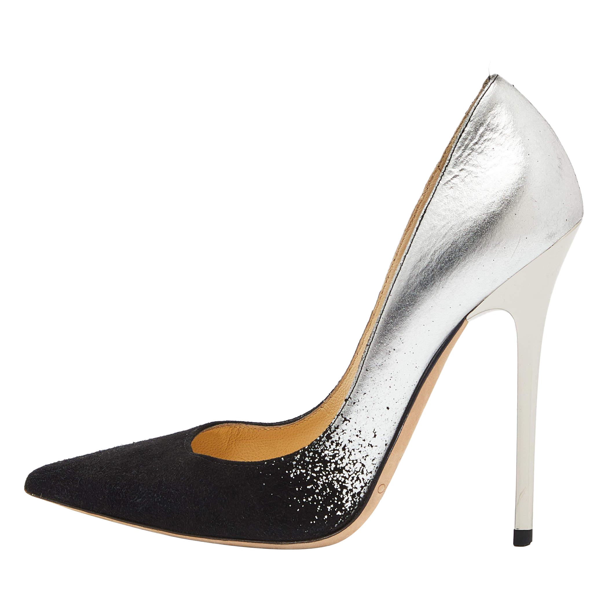 Jimmy Choo - Escarpins à bout pointu en daim noir - Taille 35