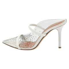 Malone Souliers Transparent PVC Crystal Embellished Maureen Mules Size 38.5