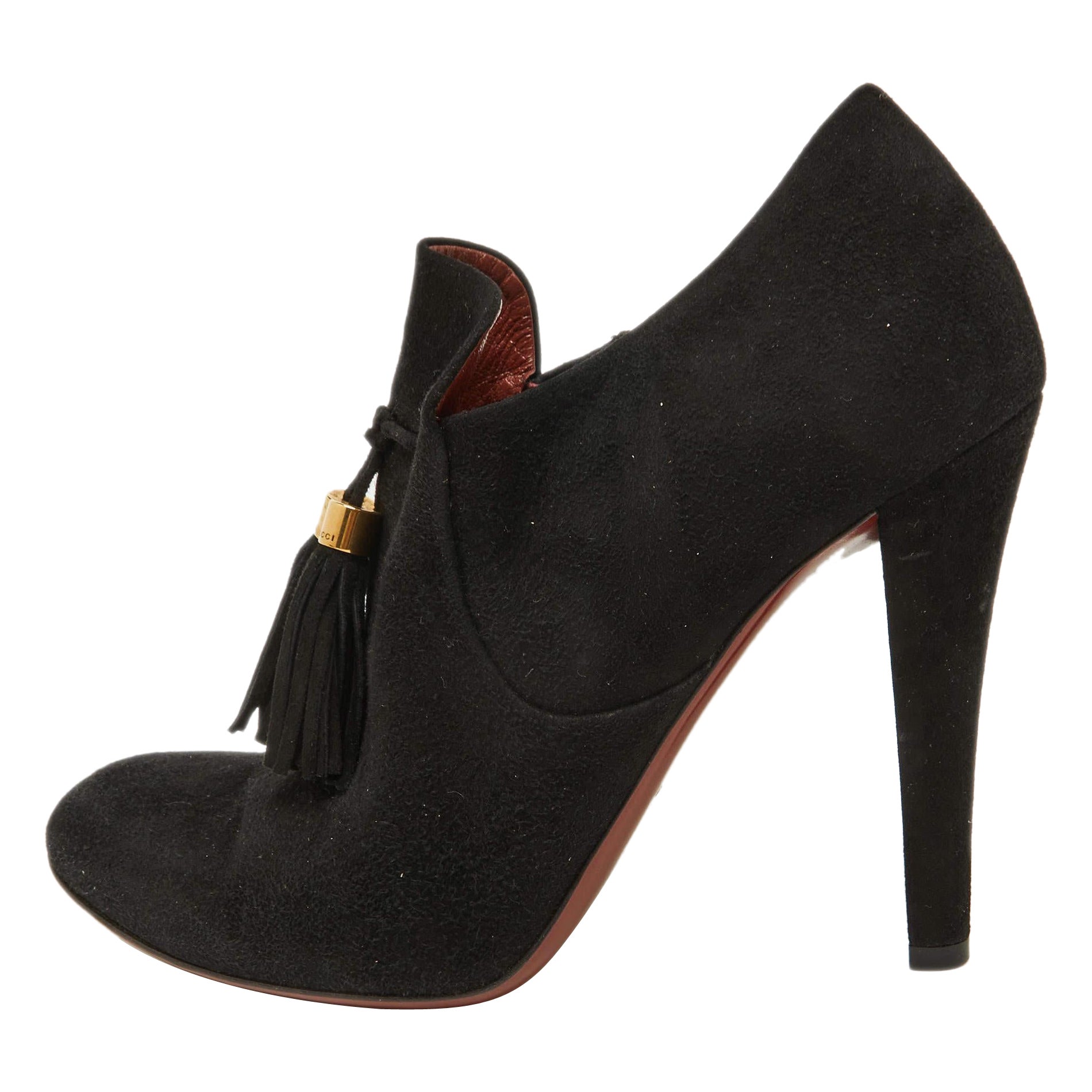 Gucci bottines zippées en daim noir Taille 38.5