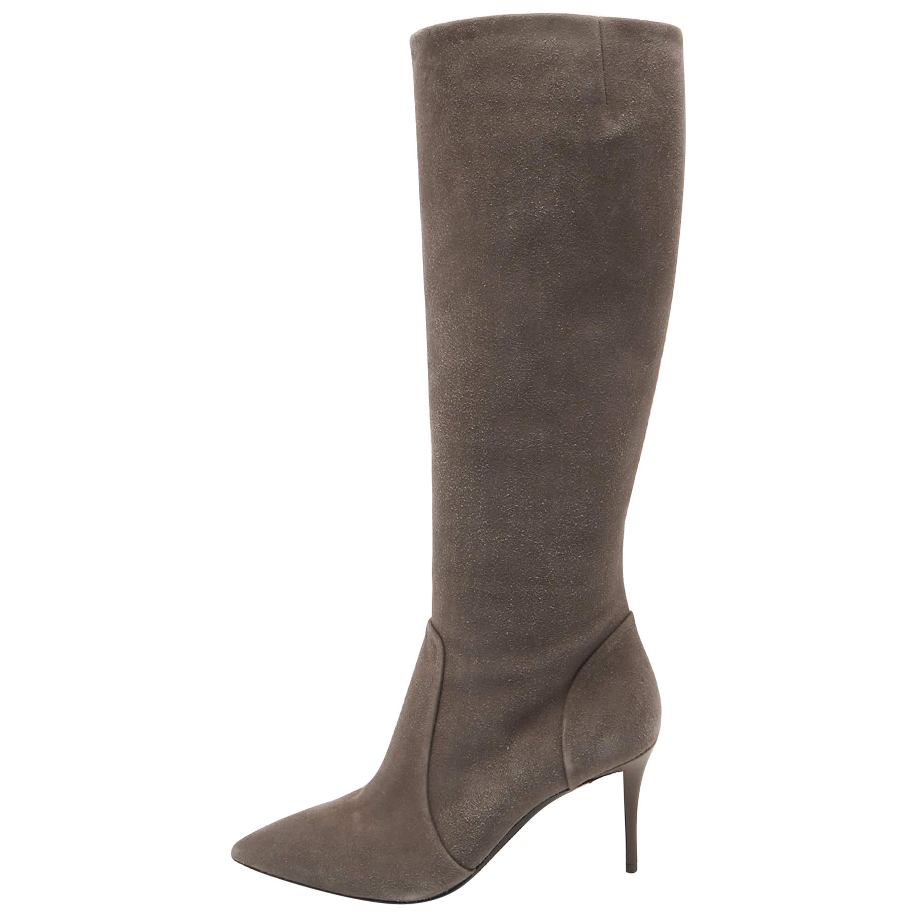 Giuseppe Zanotti - Bottes en daim grises à bout pointu, taille 37