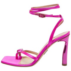 Paul Andrew Pink Satin Slingback Sandals Size 39.5