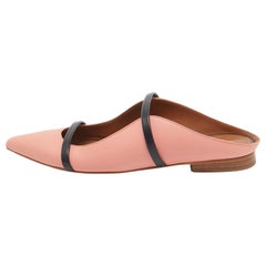 Malone Souliers Pink Leather Maureen Flat Mules Size 37