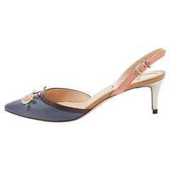 Fendi Sandalias de piel multicolor Monster Eyes Slingback Talla 37