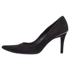 Tod's Black Suede Pointed Toe Pumps Talla 40