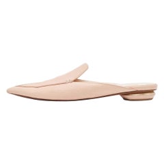 Nicholas Kirkwood Pink Leather Beya Flat Mules Size 41