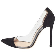 Gianvito Rossi Black Suede and PVC Plexi Pumps Size 36