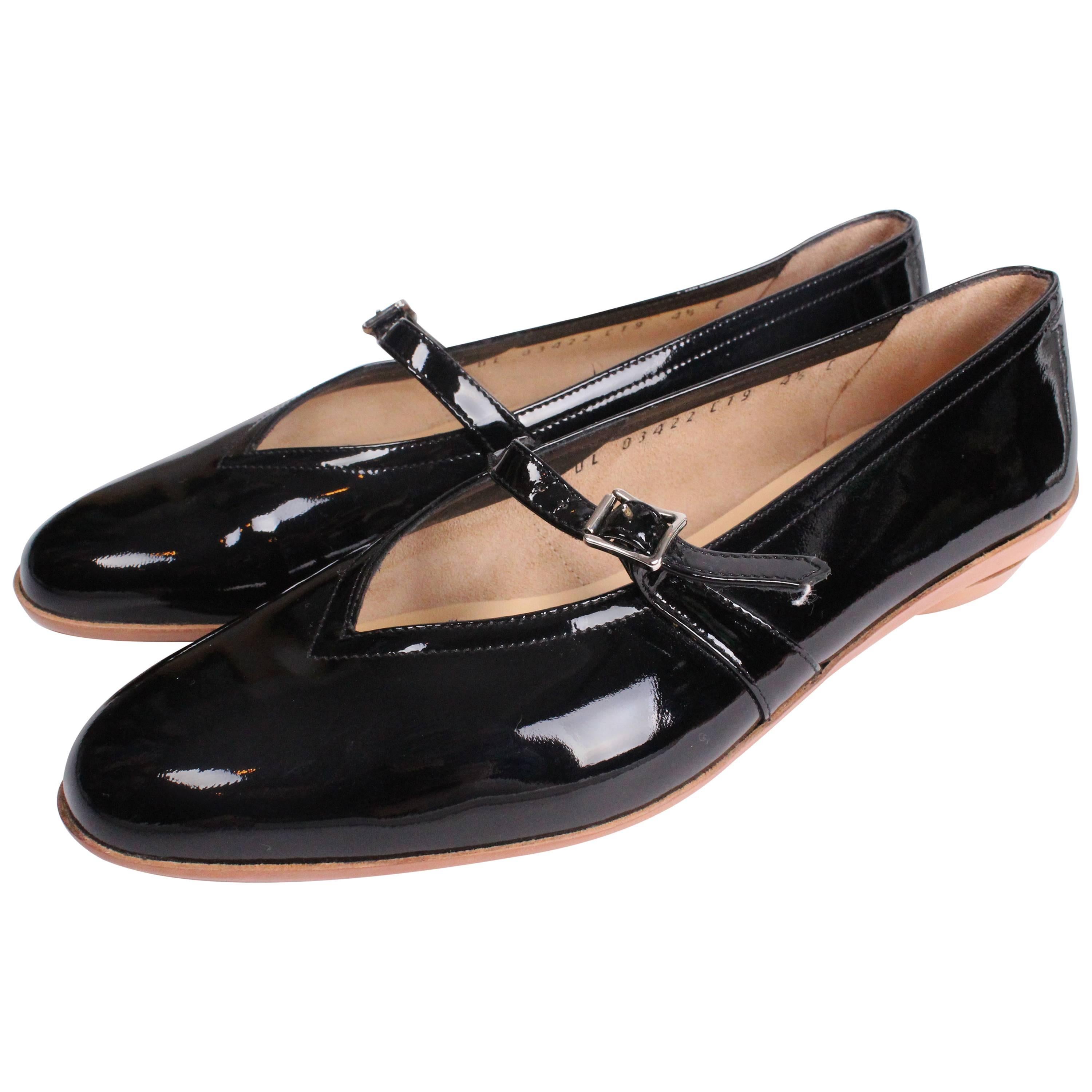 Ferragamo Audrey Schuhe aus schwarzem Lackleder