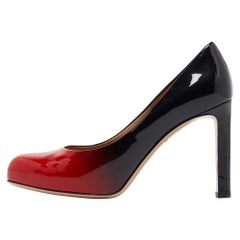 Salvatore Ferragamo Red/Black Ombre Patent Leather Platform Pumps Size 38