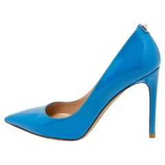 Valentino Blue Patent Leather Pointed Toe Pumps Size 36