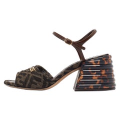 Fendi Brown Zucca Canvas Promenade Sandals Size 37